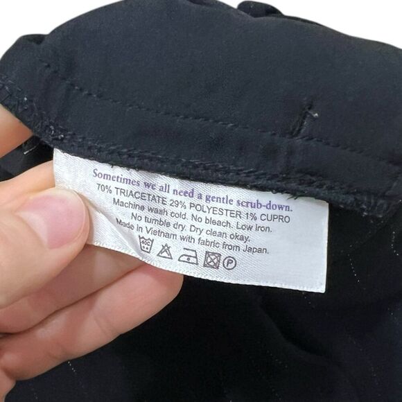 MM LaFleur Black Metallic Stripe Pleated High Rise Business Trousers 8 - Picture 4 of 4